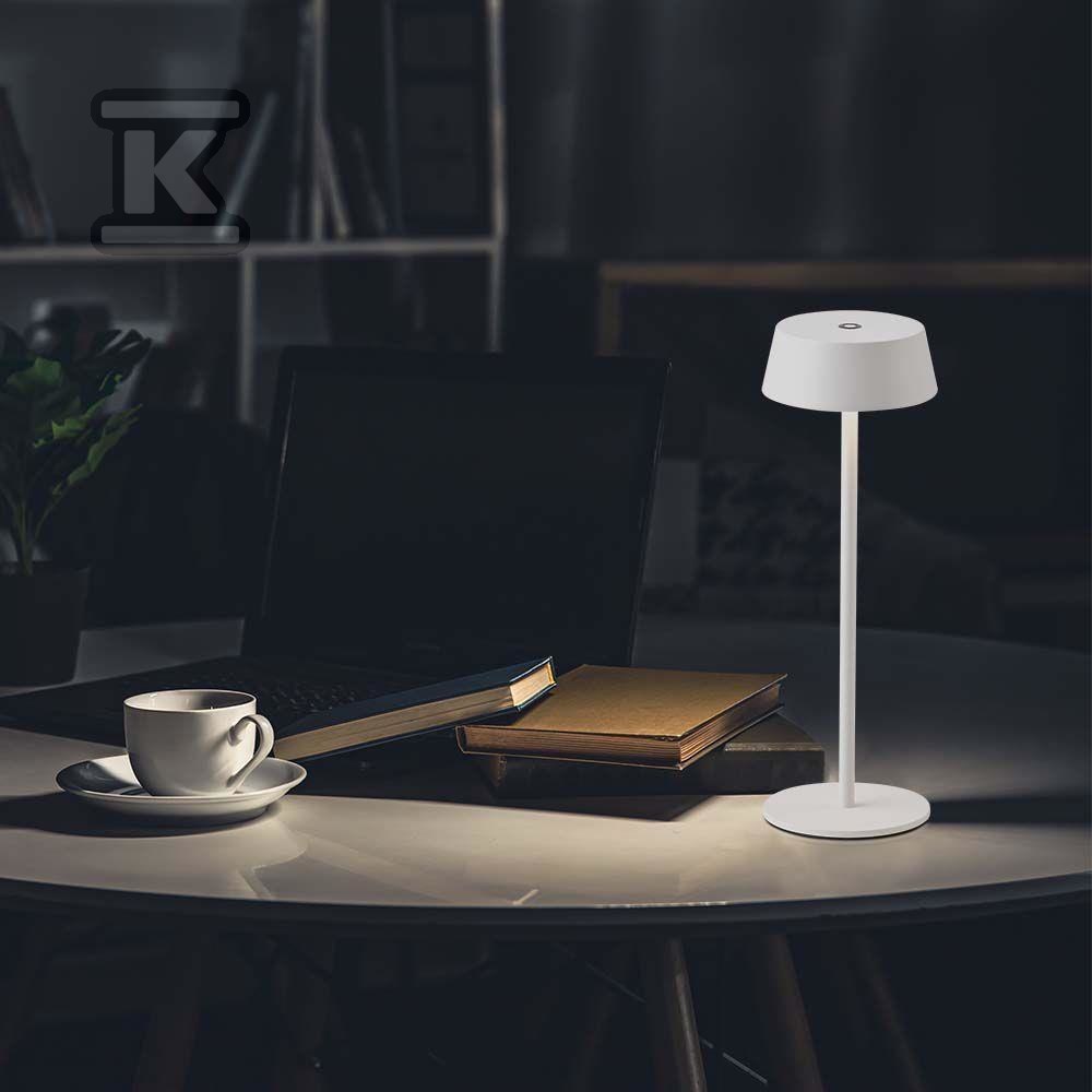 Lampka Biurkowa Nocna V-TAC 2W LED Ładowanie Ściemnianie IP54 Biała VT-7562 3000K 200lm