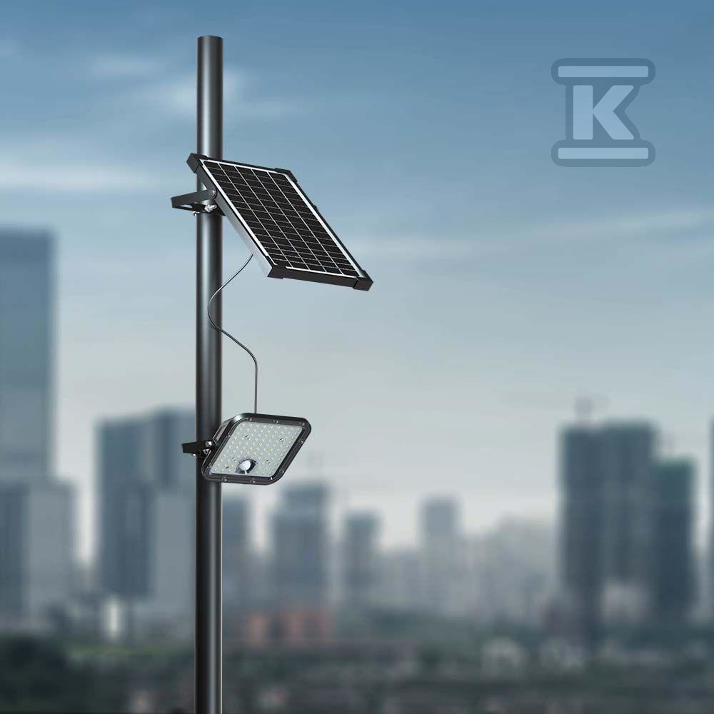 Projektor LED Solarny V-TAC 30W IP65, Pilot Timer, LiFePo 6.4V 6000mA Czarny VT-432 6400K 4800lm