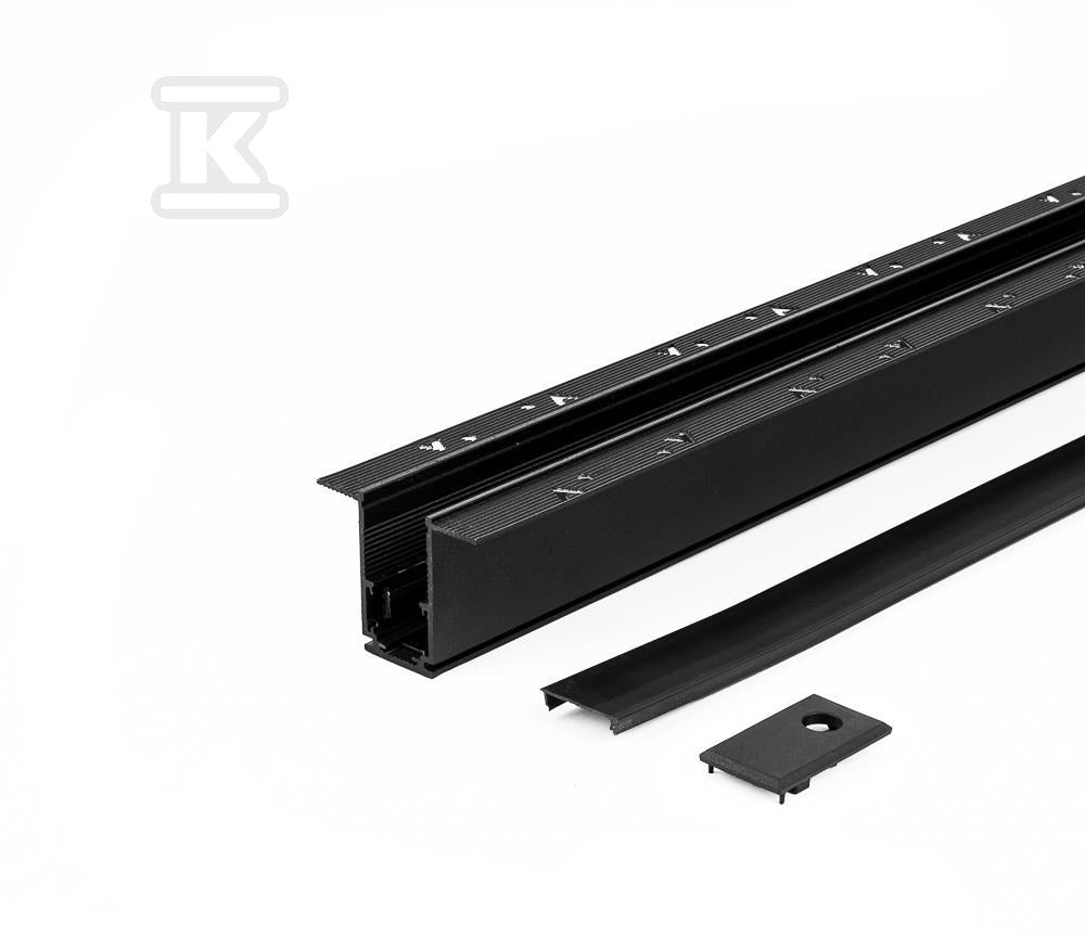 Szyna Podtynkowa Szynosystem SMART 48V V-TAC 100cm Aluminiowa Czarna (w komplecie maskownica i zaślepki)