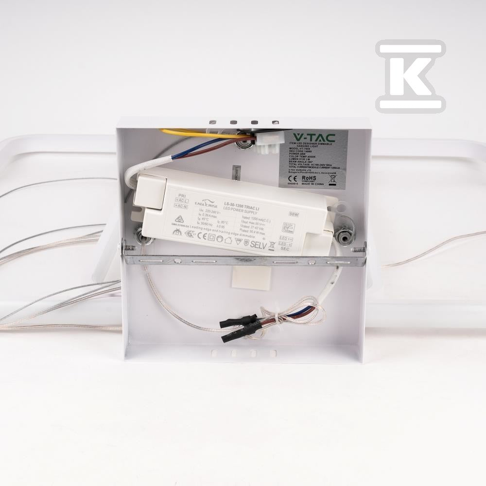 Oprawa Zwieszana V-TAC 48W LED Ściemnialna Biała VT-7909 3000K 5150lm
