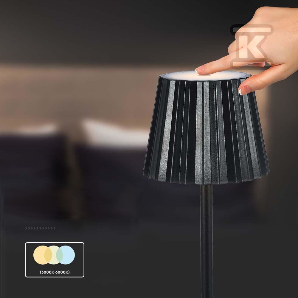 Lampka Biurkowa Nocna V-TAC 4W LED 37cm Ładowanie USB Ściemnianie Czarna VT-1028 3000K-6000K 150lm