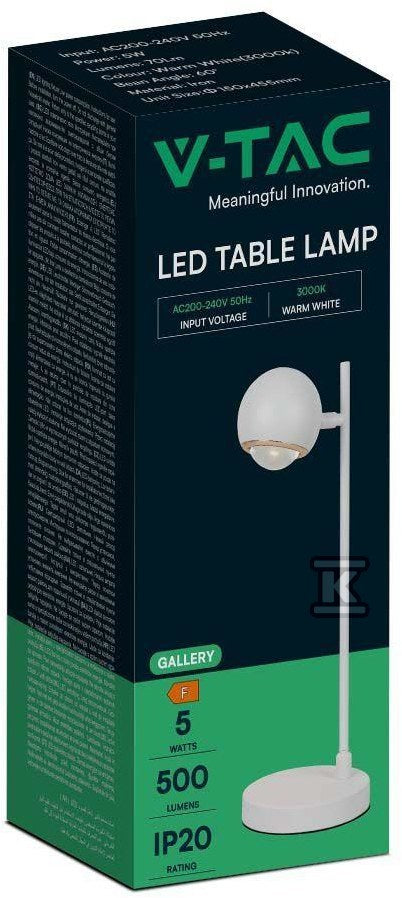 Lampka Biurkowa Nocna V-TAC 6W LED 45cm Biała VT-7506 3000K 500lm