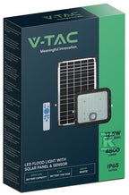 Projektor LED Solarny V-TAC 30W IP65, Pilot Timer, LiFePo 6.4V 6000mA Czarny VT-432 6400K 4800lm