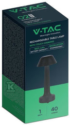 Lampka Biurkowa Nocna V-TAC 2W LED 23cm Ładowanie USB CCT Ściemnianie Czarna VT-7566 3000K-6000K 40lm