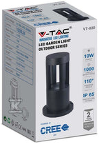 Słupek Ogrodowy V-TAC 10W LED IP65 Czarny 25cm VT-830-N 3000K 1000lm