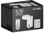 Projektor Oprawa Elewacyjna V-TAC 17W LED Czujnik Ruchu Okrągła Biała IP65 VT-11020S 3000K 2520lm