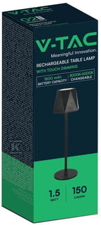 Lampka Biurkowa Nocna V-TAC 4W LED 37cm Ładowanie USB Ściemnianie Czarna VT-1034 3000K-6000K 150lm