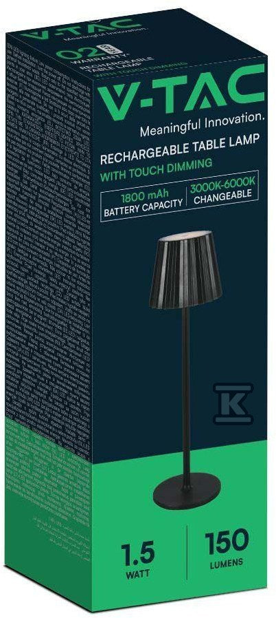 Lampka Biurkowa Nocna V-TAC 4W LED 37cm Ładowanie USB Ściemnianie Czarna VT-1028 3000K-6000K 150lm