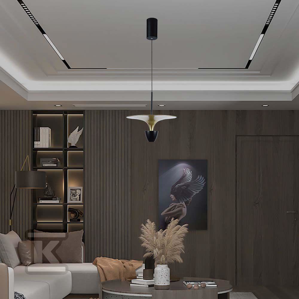 Oprawa Zwieszana V-TAC 9W LED Czarny+Złoty VT-7832 3000K 1000lm