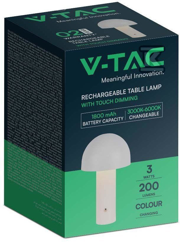 Lampka Biurkowa Nocna V-TAC 1W LED 25cm Ładowanie USB Ściemnianie Złota VT-1047 3000K-6000K 200lm