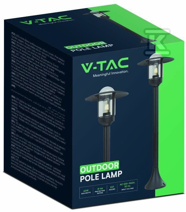 Oprawa Ogrodowa V-TAC E27 Słupek 97cm Czarny MAT IP44 VT-1159 3 Lata Gwarancji