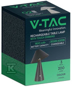Lampka Biurkowa Nocna V-TAC 3W LED 24cm Ładowanie USB Ściemnianie Czarna VT-1051 3000K-6000K 200lm
