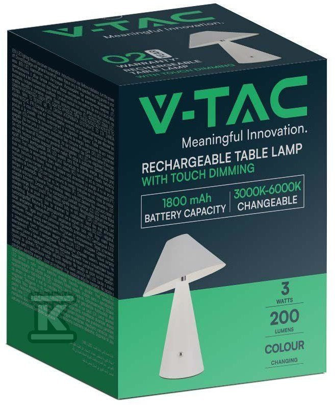 Lampka Biurkowa Nocna V-TAC 3W LED 24cm Ładowanie USB Ściemnianie Biała VT-1051 3000K-6000K 200lm
