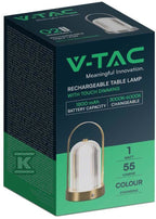 Lampka Biurkowa Nocna V-TAC 1W LED 22cm Ładowanie USB Ściemnianie Złota VT-1057 3000K-6000K 55lm