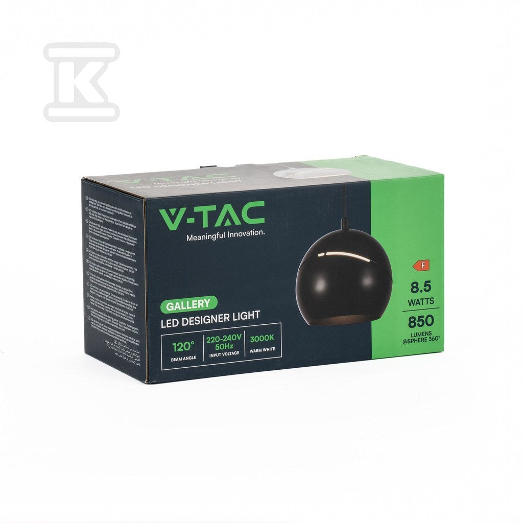 Oprawa Zwieszana V-TAC LED 8,5W 150cm Regulowana Czarna VT-7797 3000K 850lm
