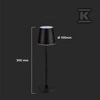 Lampka Biurkowa Nocna V-TAC 3W LED Ładowanie Ściemnianie Czarna VT-7703 4000K 70lm