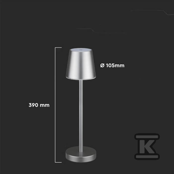 Lampka Biurkowa Nocna V-TAC 3W LED Ładowanie Ściemnianie Szara VT-7703 4000K 70lm