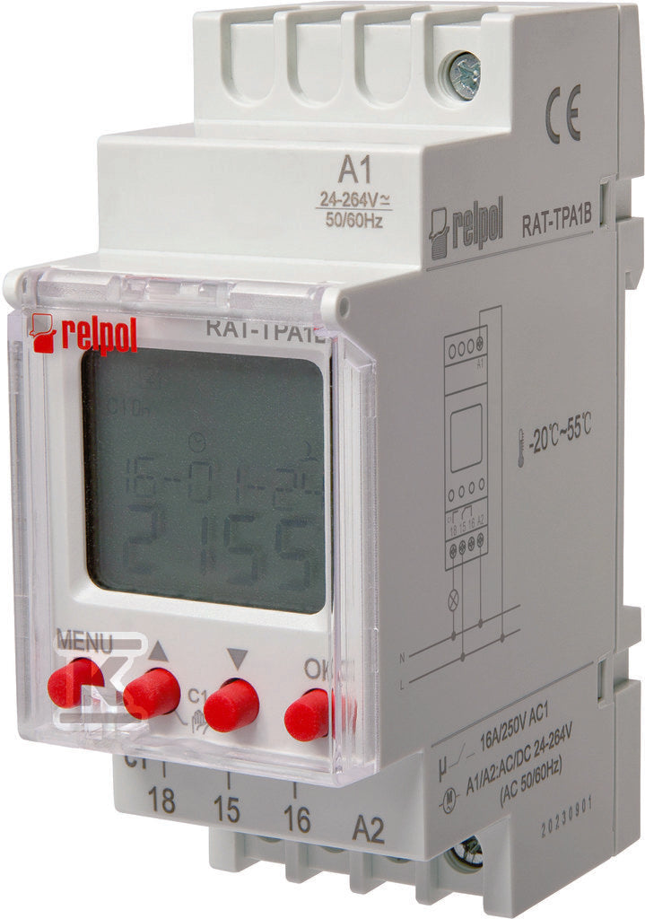 Cyfrowy zegar astronomiczny RAT-TPA1B – LCD, zasilanie 24-264VAC/DC