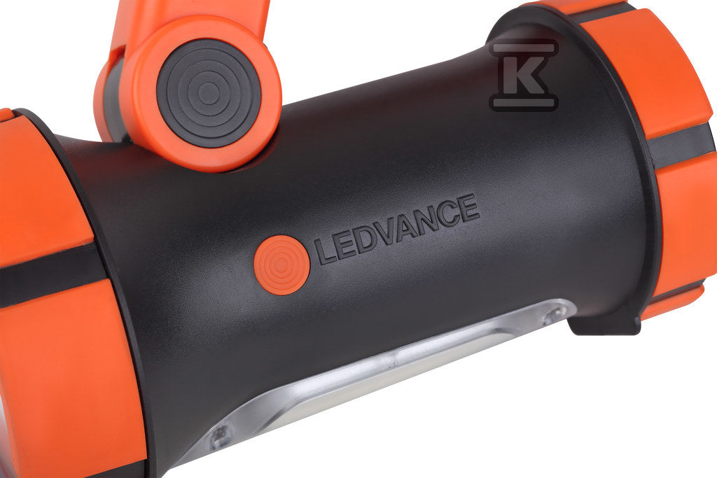 Latarka przenośna typu spot, ustawna i ładowalna z bocznym źródłem światła.