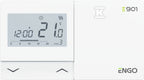 Regulator temperatury przewodowy ENGO E901 bateryjny programowalny tygodniowy natynkowy biały