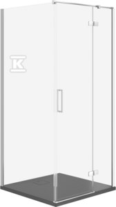 Zestaw B757 Kabina Jota Prawa Chrom 80X80X195+Brodzik Tako Slim SZARY Mat WIR