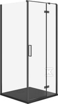Zestaw B771 Kabina Jota Prawa Czarna 90X90X195+ Brodzik Tako Slim CZARNY Mat WIR
