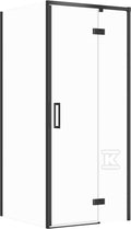 Zestaw C101 Kabina Larga Zawias Prawa Czarna 90X80X195 Szkło Transparentne WIR
