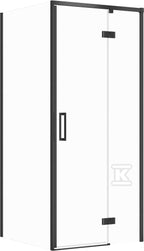 Zestaw C101 Kabina Larga Zawias Prawa Czarna 90X80X195 Szkło Transparentne WIR