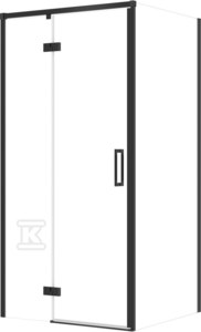 Zestaw C113 Kabina Larga Zawias Lewa Czarna 100X90X195 Szkło Transparentne WIR