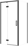 Zestaw C123 Kabina Larga Zawias Lewa Czarna 120X80X195 Szkło Transparentne WIR