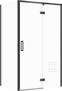Zestaw C117 Kabina Larga Zawias Prawa Czarna 120X90X195 Szkło Transparentne WIR