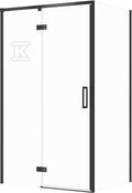 Zestaw C123 Kabina Larga Zawias Lewa Czarna 120X80X195 Szkło Transparentne WIR