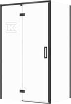Zestaw C123 Kabina Larga Zawias Lewa Czarna 120X80X195 Szkło Transparentne WIR