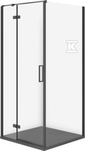 Zestaw C128 Kabina Jota Lewa Czarna 80X80X195+Brodzik Tako Slim SZARY Mat WIR