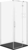 Zestaw C131 Kabina Jota Prawa Chrom 80X80X195+Brodzik Tako Slim CZARNY Mat WIR