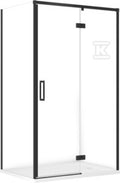 Zestaw C135 Kabina Larga Prawa Czarna 120X90X195+Brodzik Tako Biały 120X4 WIRT