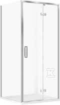 Zestaw C179 Kabina Larga Prawa Chrom 80X80X195+Brodzik Tako Biały 80X4 WIRT