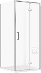 Zestaw C179 Kabina Larga Prawa Chrom 80X80X195+Brodzik Tako Biały 80X4 WIRT