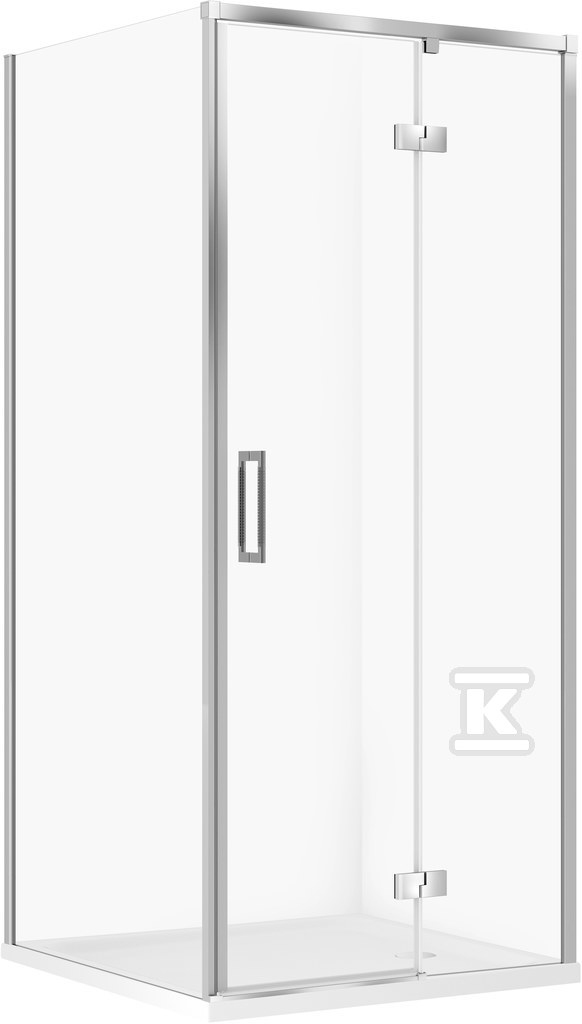 Zestaw C179 Kabina Larga Prawa Chrom 80X80X195+Brodzik Tako Biały 80X4 WIRT