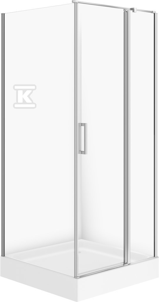 Zestaw C175 Kabina Moduo Kwadratowa Prawa 80X80X195+Brodzik Tako Biały 80X16 WIR