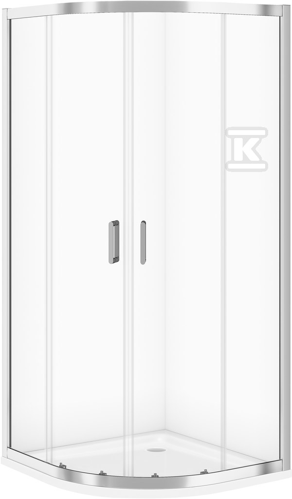 Zestaw C184 Kabina Arteco Półokrągła 90X190 Szkło Transparentne + Brodzik TAKO 90X4 WIRT