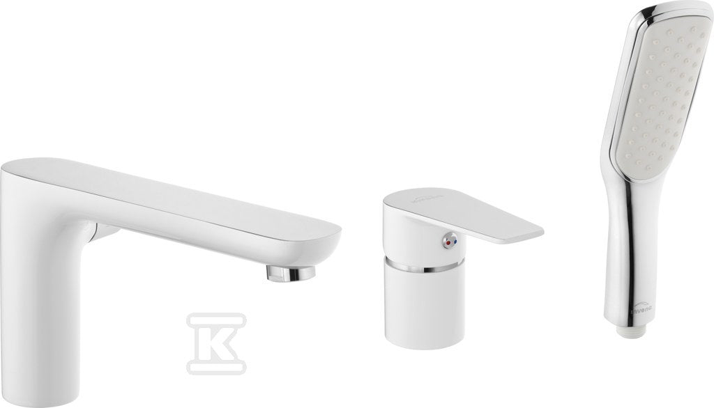 Bateria wannowa 3-otworowa Dokos biały/chrom
