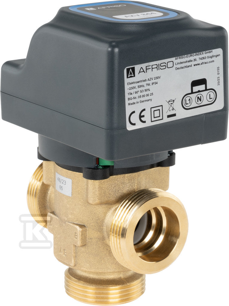 Zawór strefowy 3-drogowy AZV 844, DN25, G1 1/4", Kvs 11, 230 V AC, AB-B
