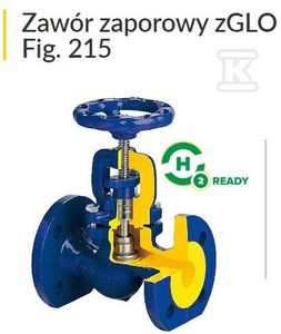 Zawór zaporowo-zwrotny zGLO Fig. 215C, DN150 PN25, wykonanie 43: , luźny grzyb bez sprężyny, trzpień, grzyb i pierścień kadłuba - brąz. Korpus - żeliwo sferoidalne.