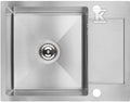 Zlew MARMARA stalowy wpuszczany 1 komorowy z półociekaczem 44x57cm z syfonem inox