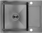 Zlew MARMARA stalowy wpuszczany 1 komorowy z półociekaczem 44x57cm z syfonem inox