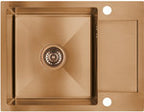 Zlew MARMARA stalowy wpuszczany 1 komorowy z półociekaczem 44x57cm z syfonem inox