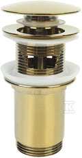 Korek klik klak okrągły uniwersalny z tuleją, złoty