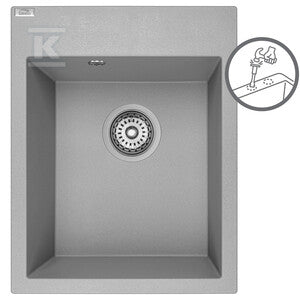 Zlew granitowy MONCHICHI 1 komorowy 50x39 cm z syfonem