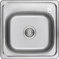 Zlew stalowy STANDARD wpuszczany 1 komorowy 47,5x47,5cm z syfonem Gładki